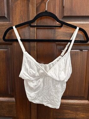 Urban outfitters ribbed triangle top white cami